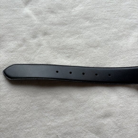 Cipriani Gold Crest Black Leather Belt - Picture 11 of 12